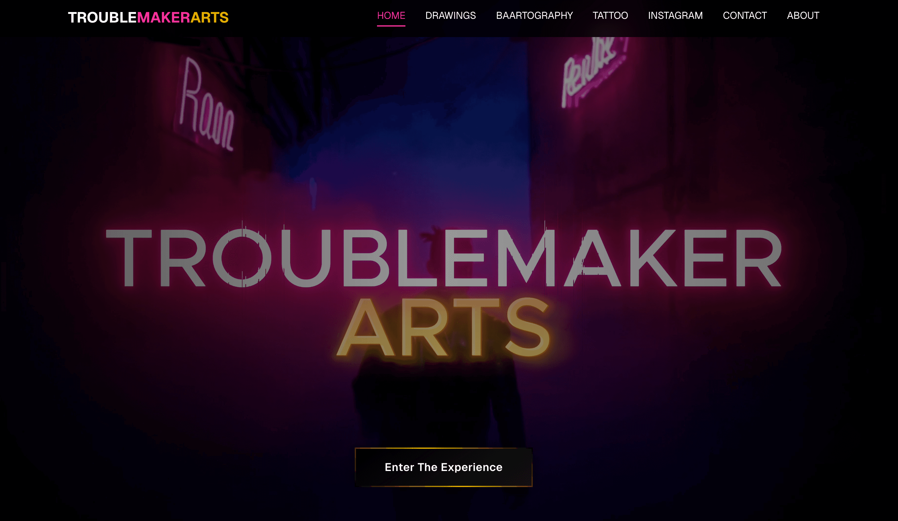 Troublemaker Arts Website Interface Showcase